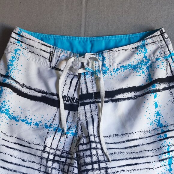 Quiksilver board short men's size 29 white blue black graphic design - Picture 2 of 13